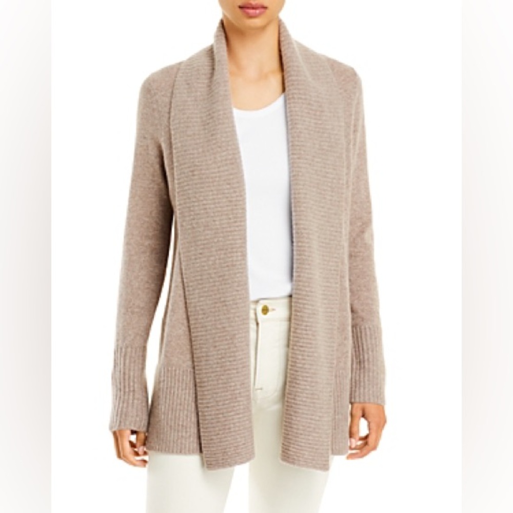 C by Bloomingdale’s cashmere shawl collar cardigan Sesame XL